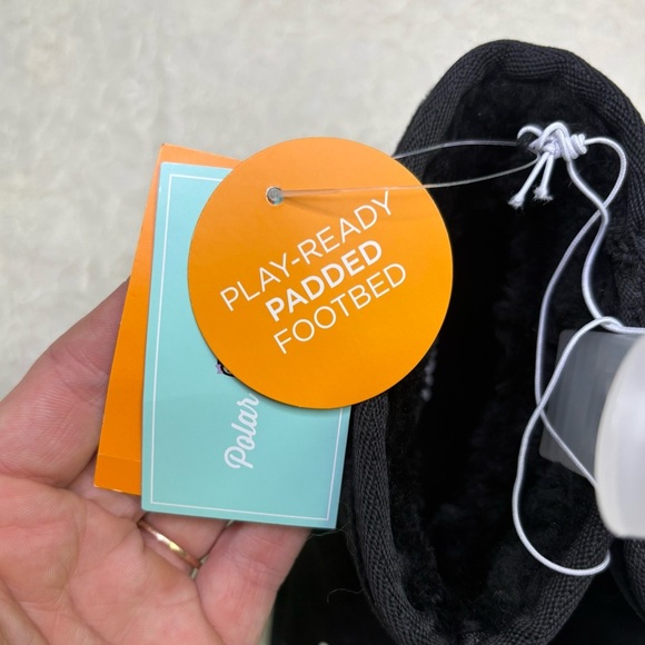 2/$20 Gymboree Girls 12 NWT Faux Shearling Ugg Style Boots Black Penguin Toe - Picture 7 of 8